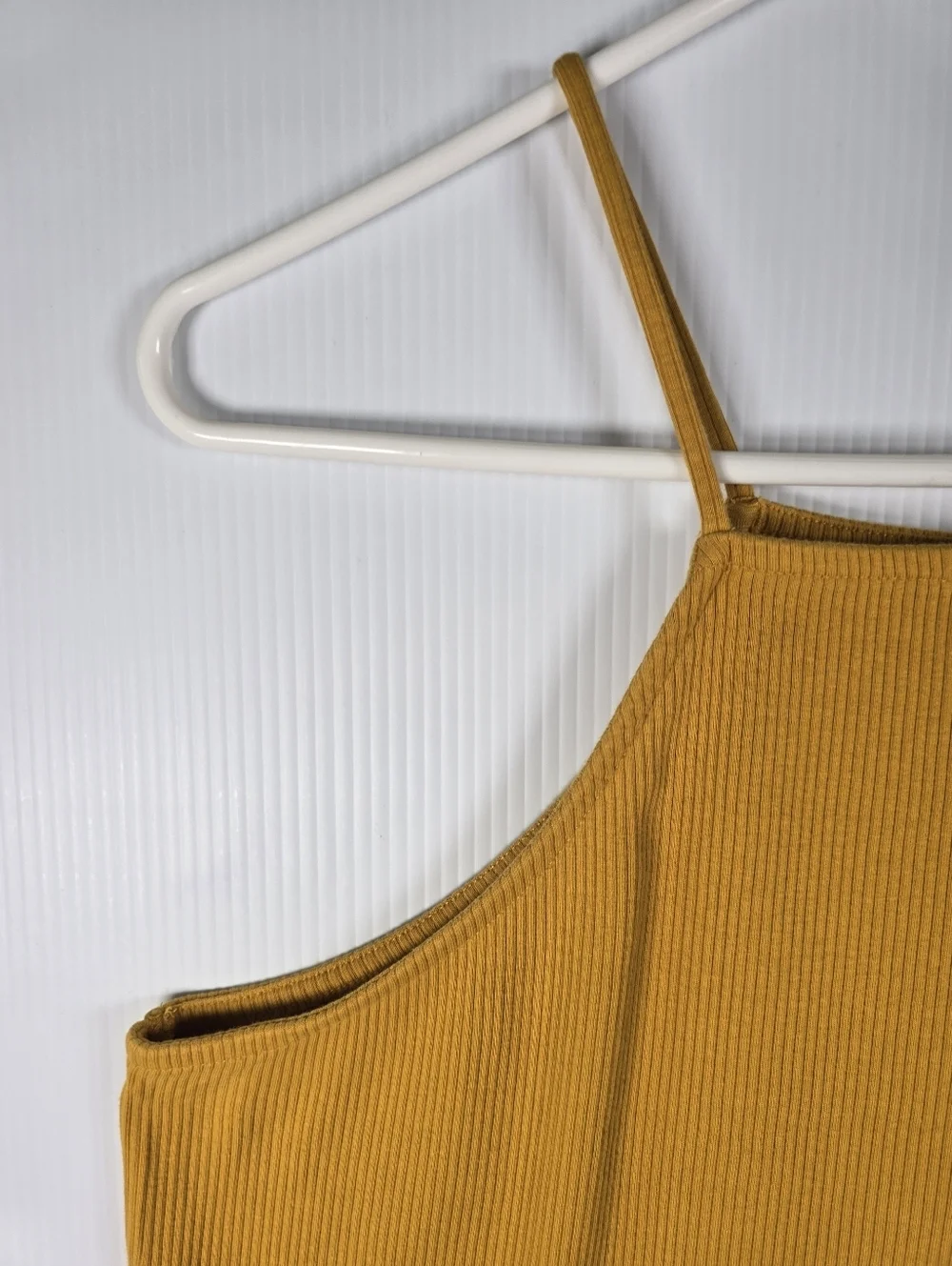J. Crew Ribbed Halter Crop Top in Mustard  Size XL Summer Festival Boho Vacation